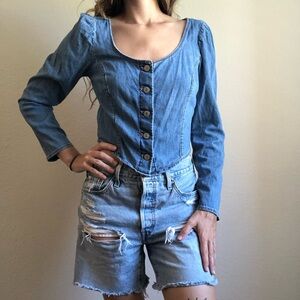 Levi's Distressed Blue Denim top